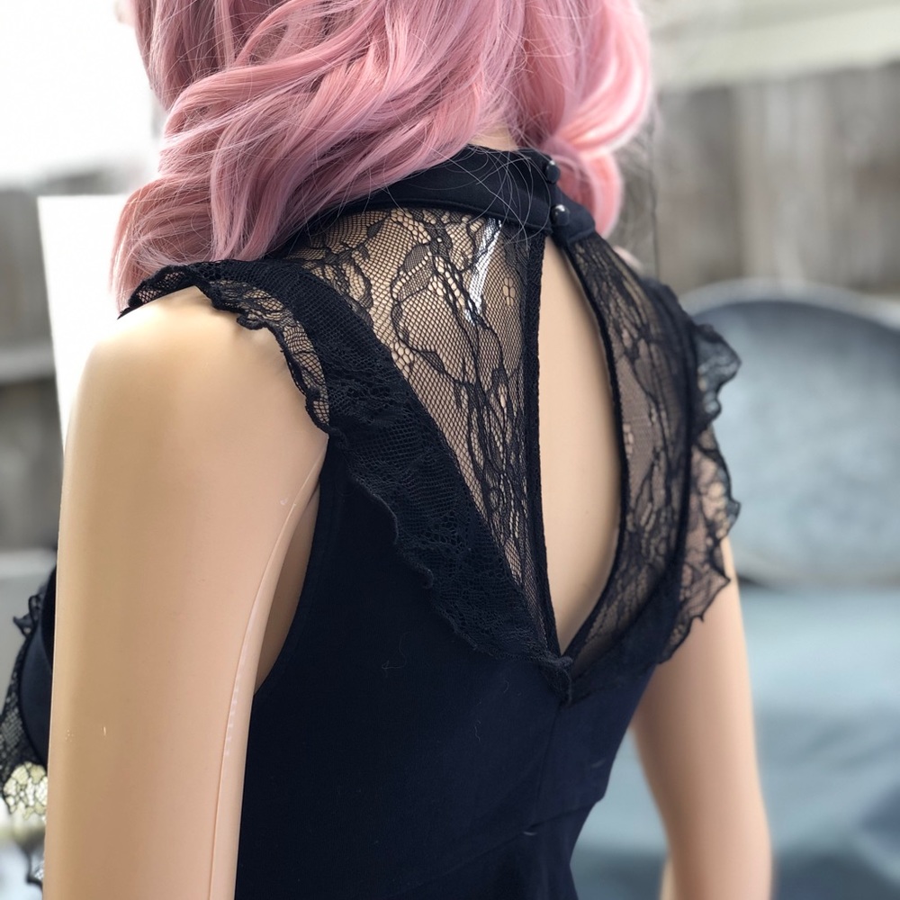 Black dress with lace detail